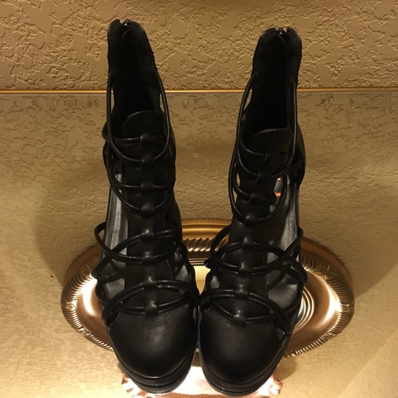 FSJ black block heel PU sandal - Picture 8 of 8